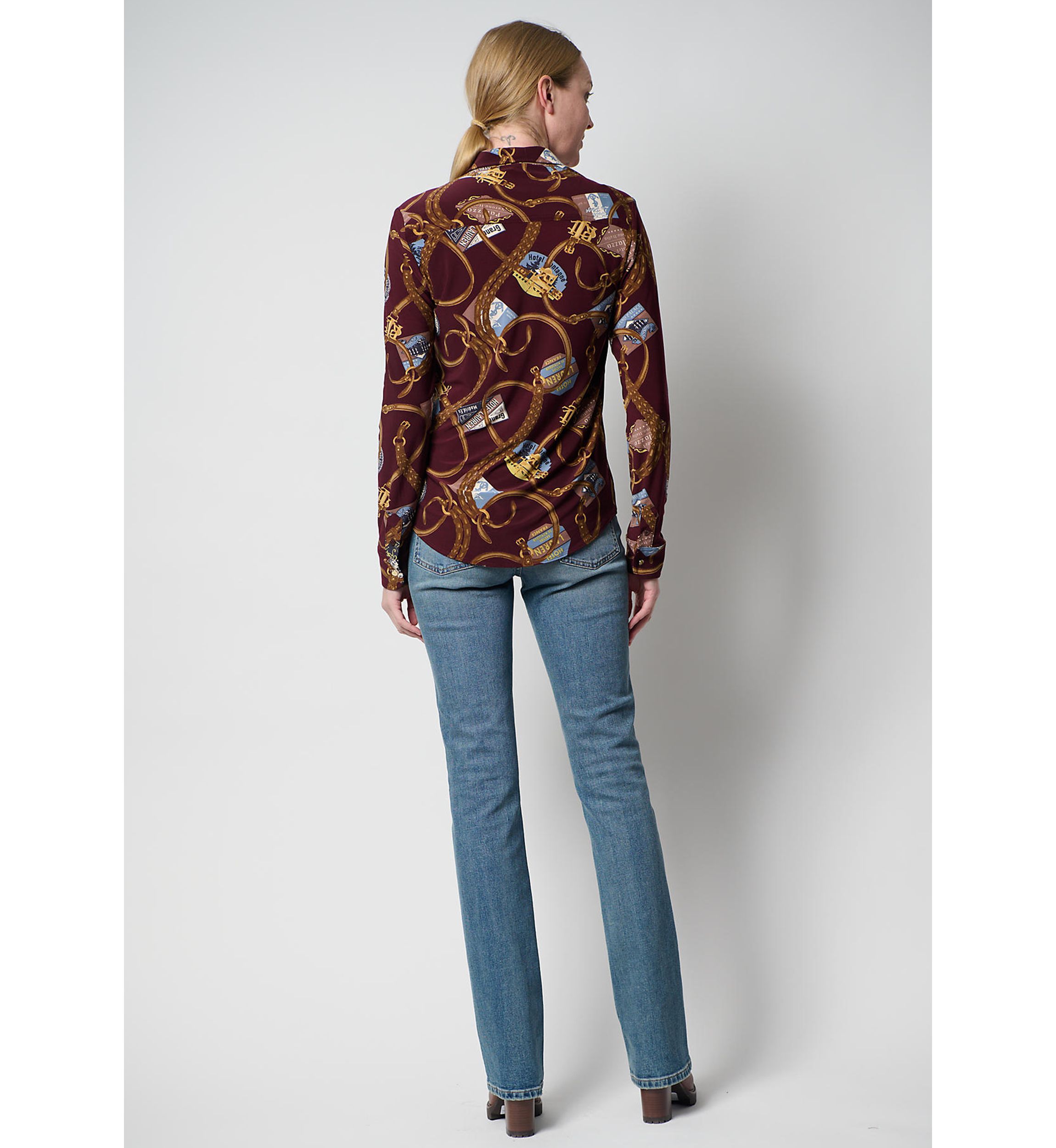 Petite Slim Fit Print Stretch Jersey Shirt