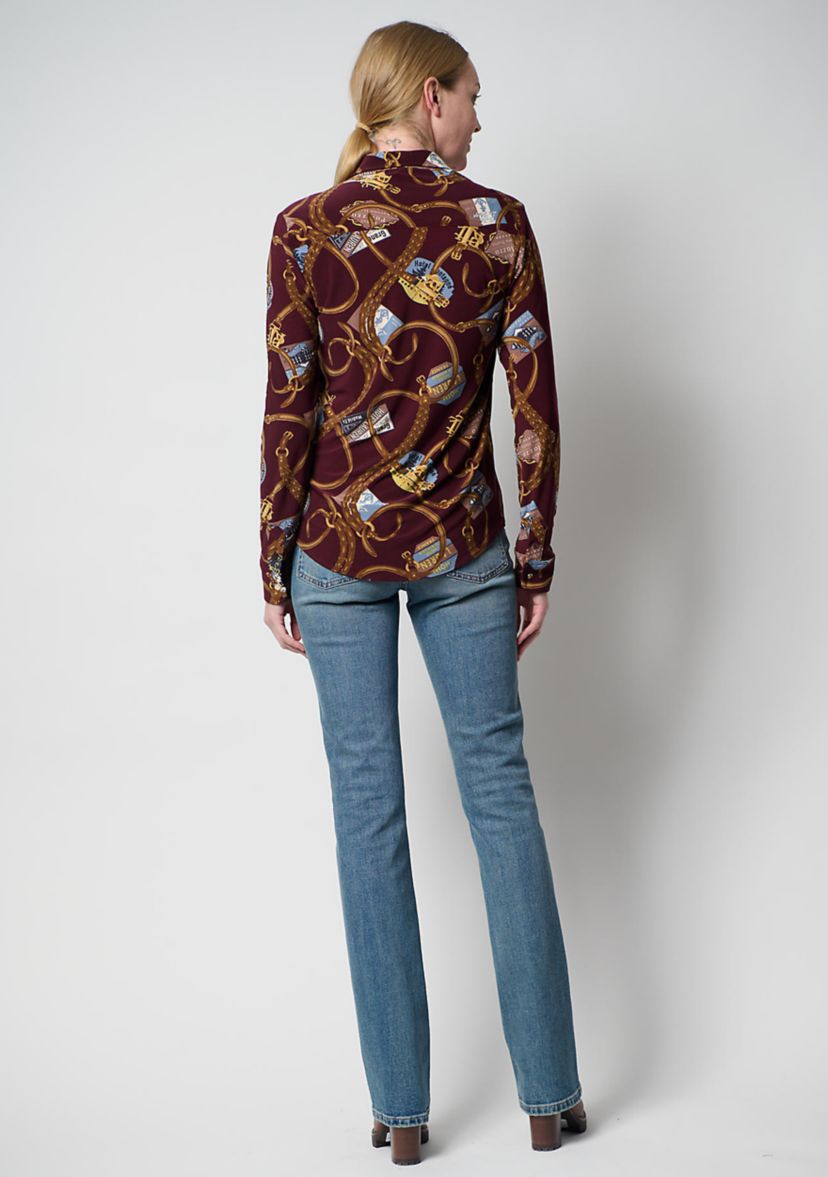 Petite Slim Fit Print Stretch Jersey Shirt