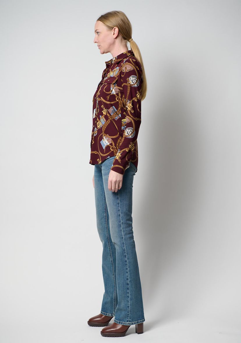Petite Slim Fit Print Stretch Jersey Shirt