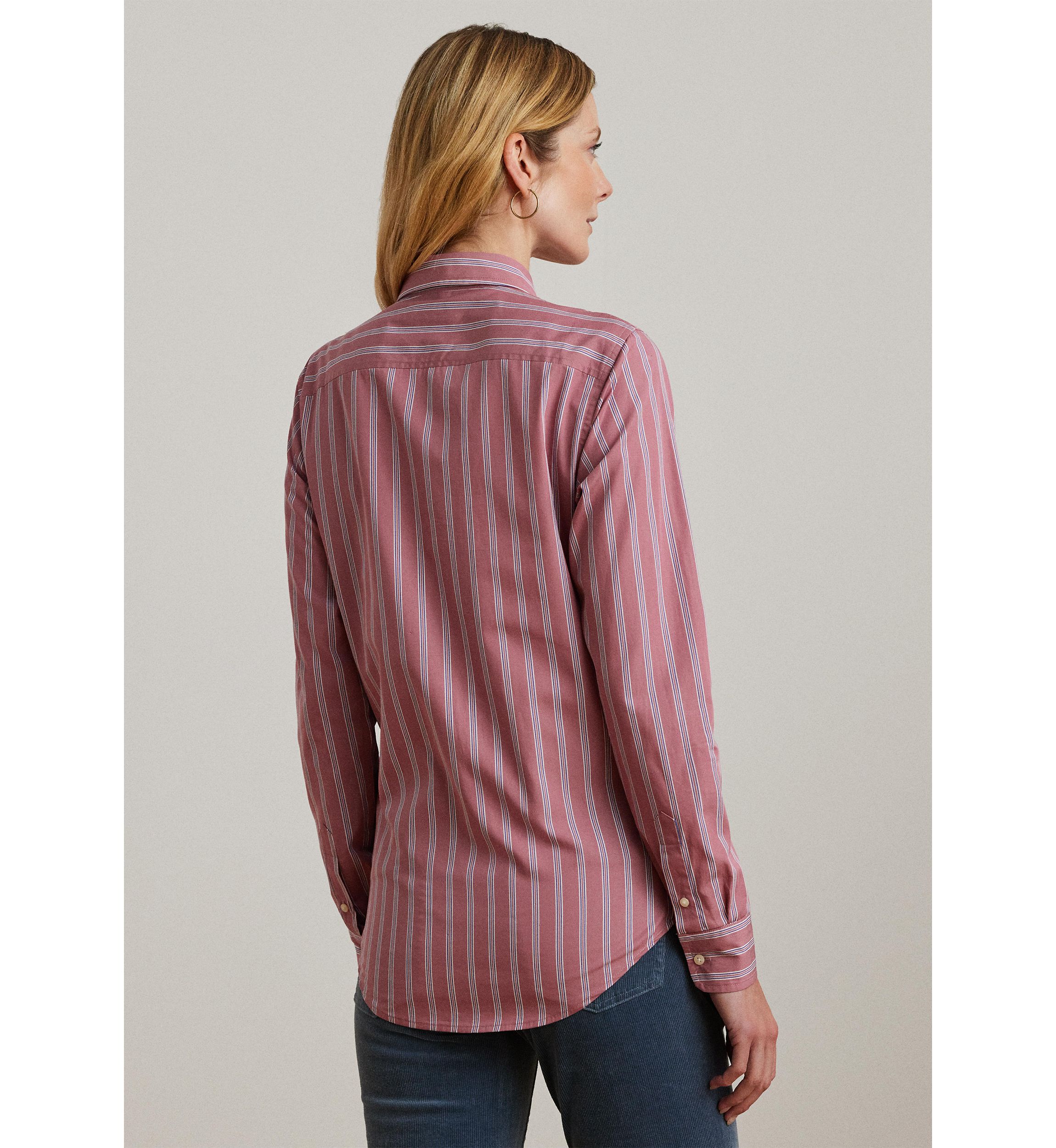Petite Classic Fit Striped Broadcloth Shirt