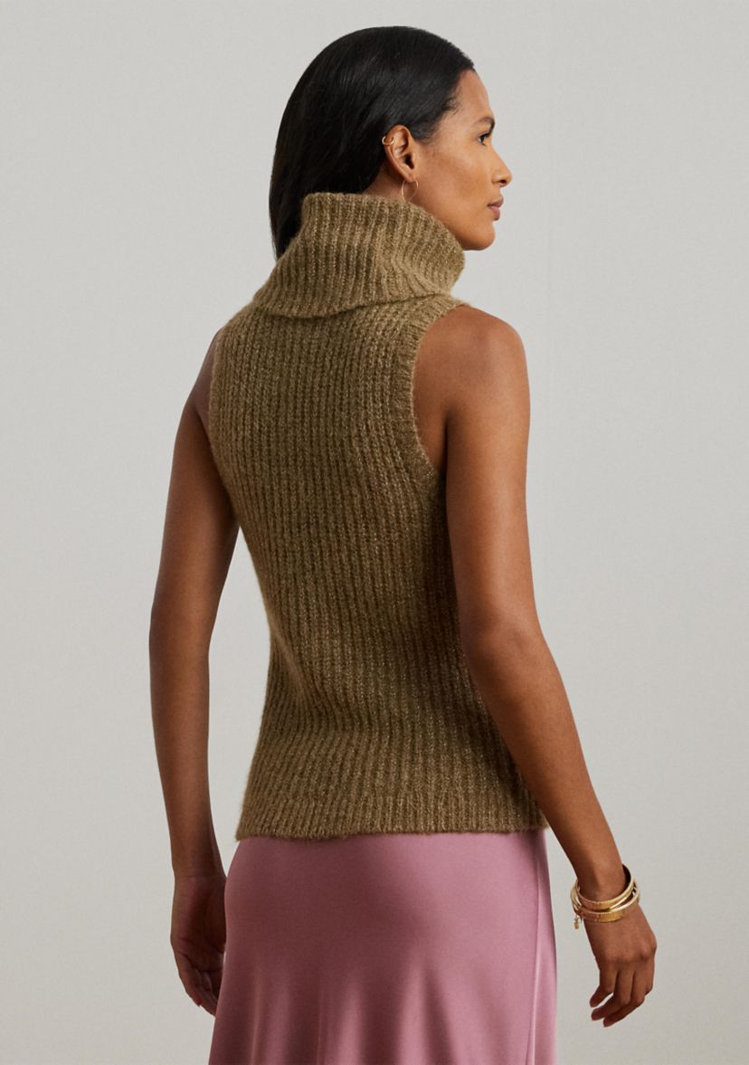 Petite Wool-Blend Sleeveless Turtleneck Sweater