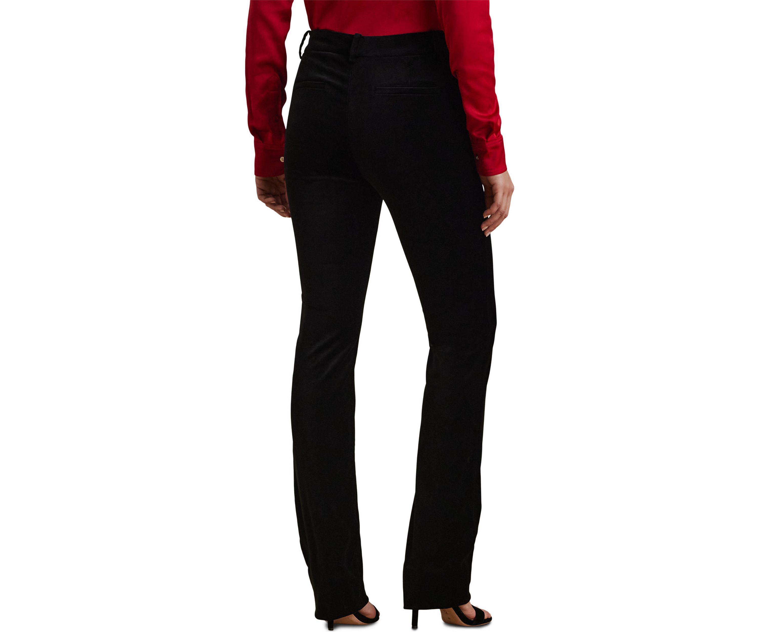Petite Size High-Rise Stretch Velvet Boot Trousers