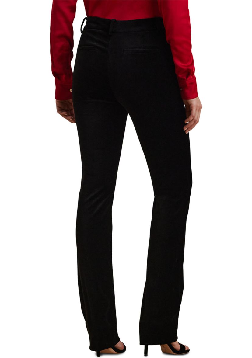 Petite Size High-Rise Stretch Velvet Boot Trousers