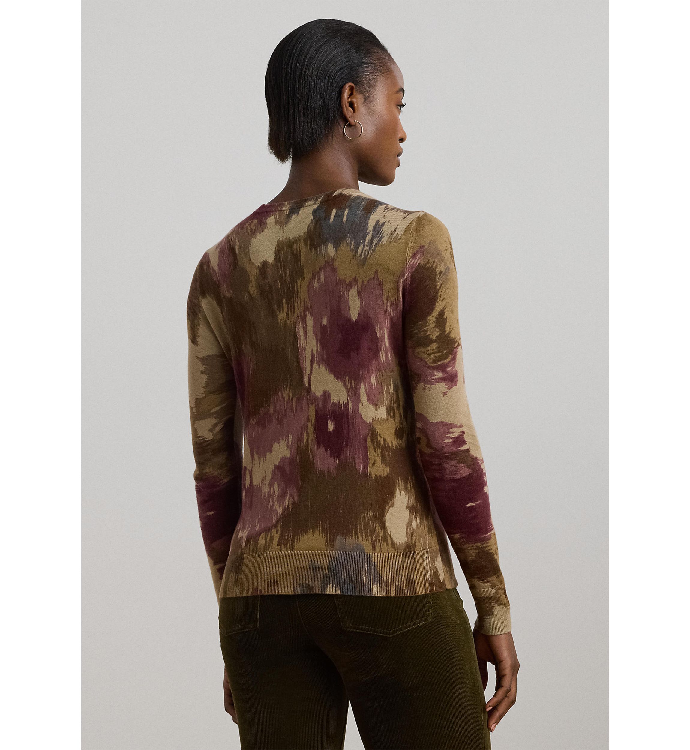Petite Floral Cotton-Blend Sweater
