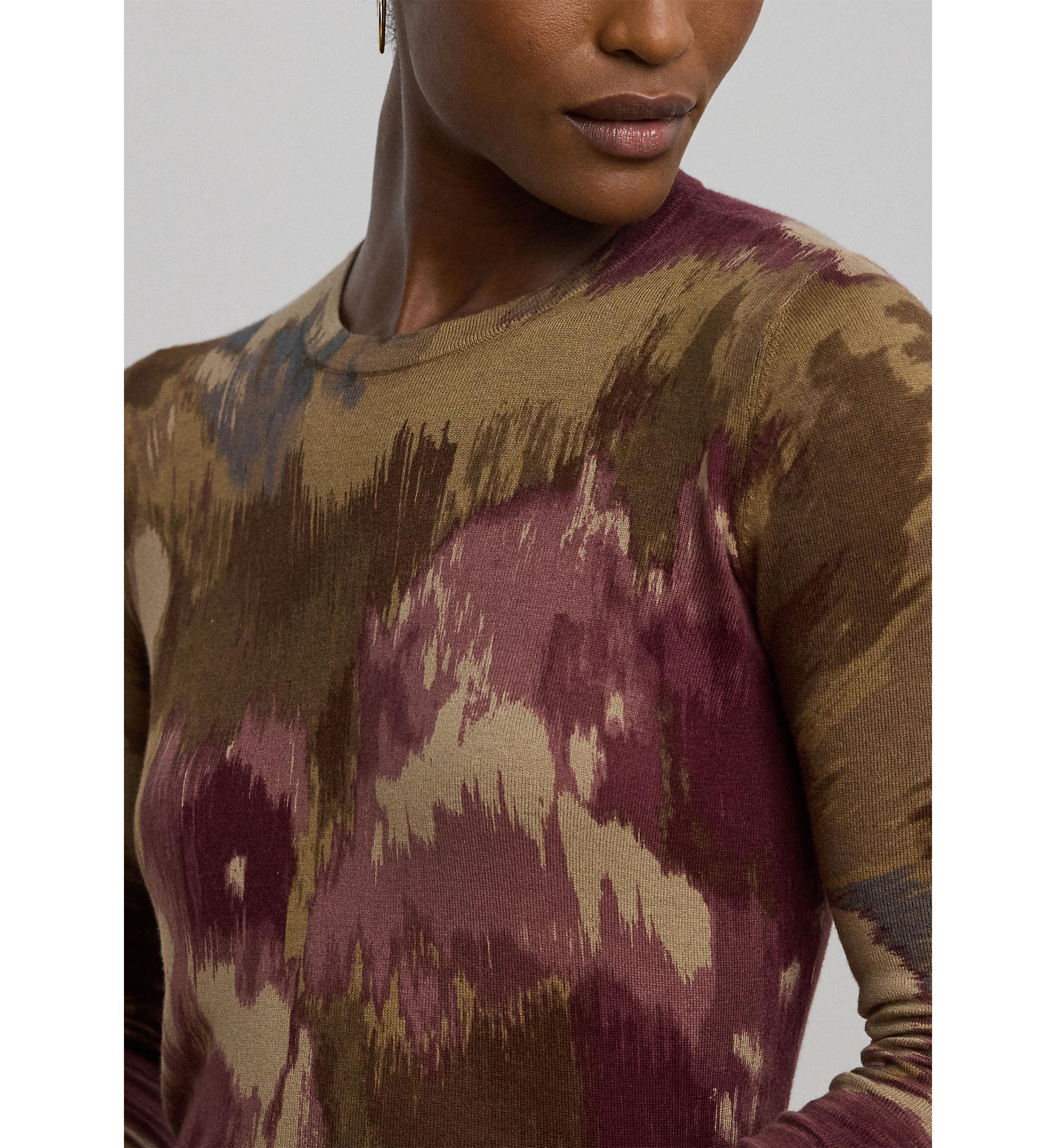 Petite Floral Cotton-Blend Sweater