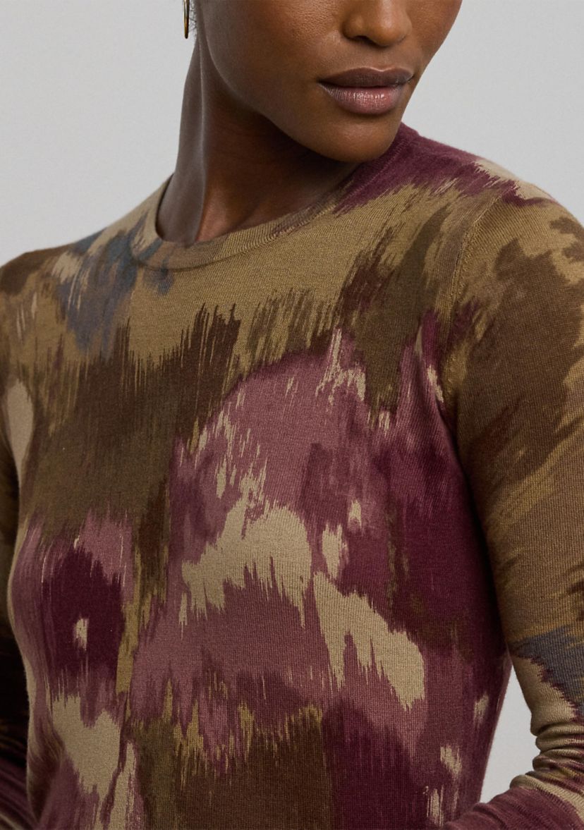 Petite Floral Cotton-Blend Sweater