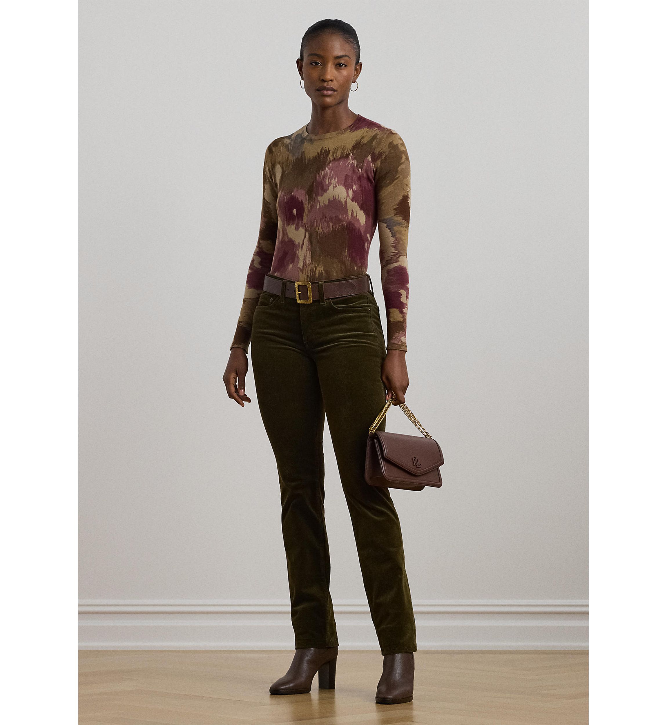 Petite Floral Cotton-Blend Sweater