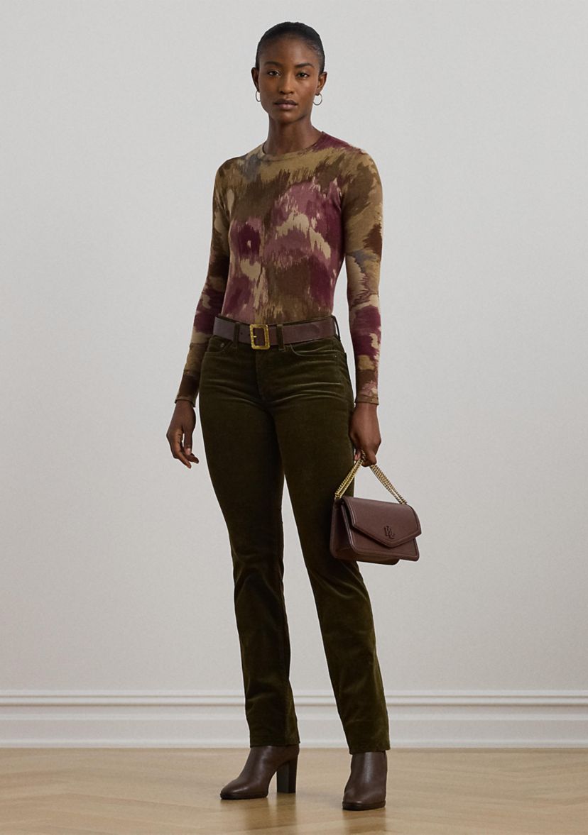 Petite Floral Cotton-Blend Sweater