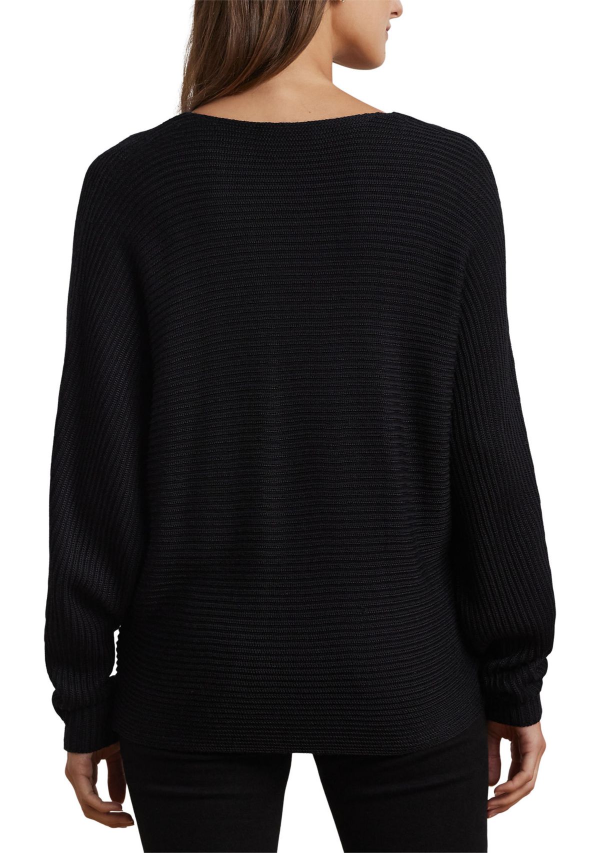 Petite Size Rib-Knit Dolman-Sleeve Sweater