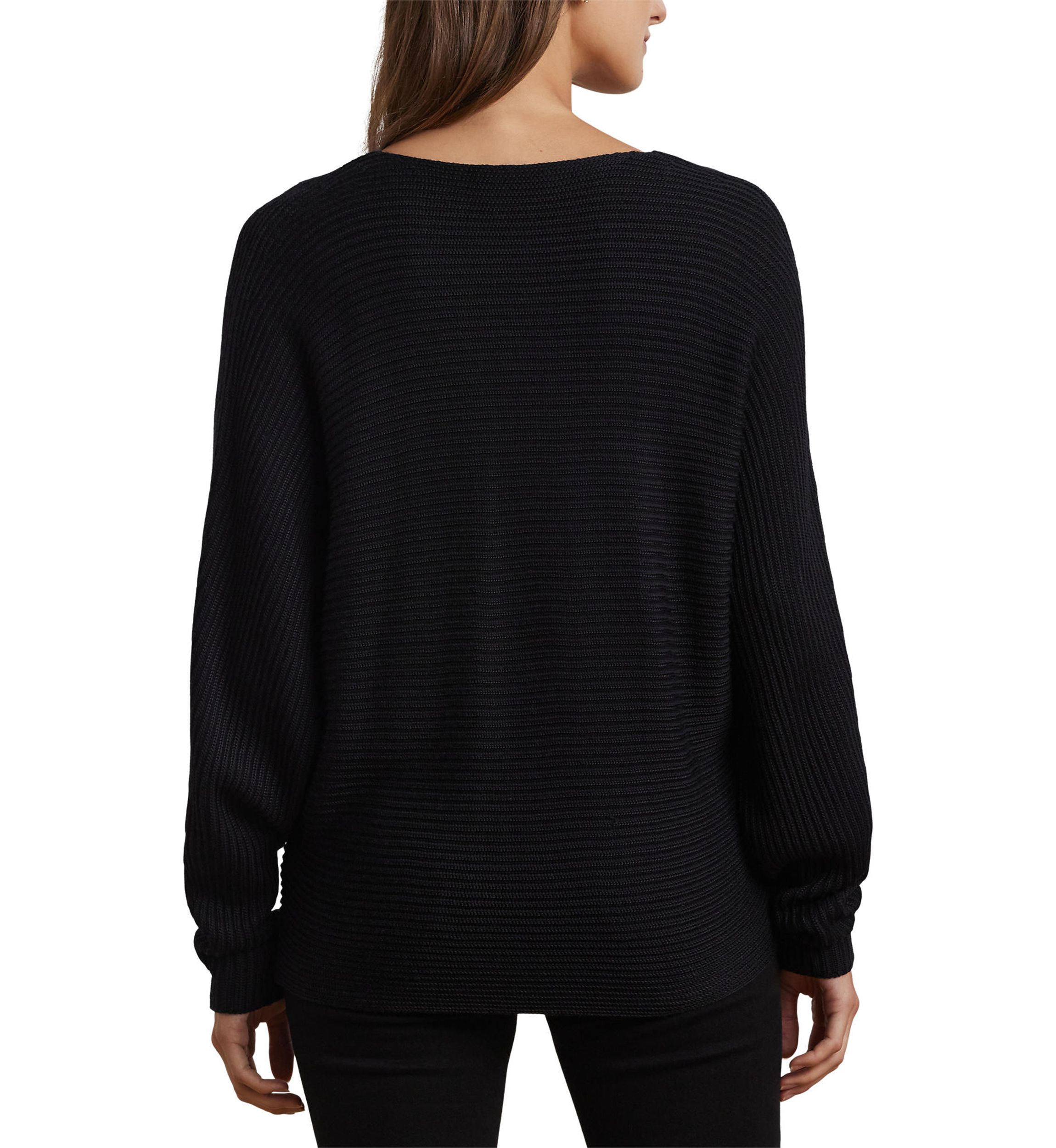 Petite Size Rib-Knit Dolman-Sleeve Sweater