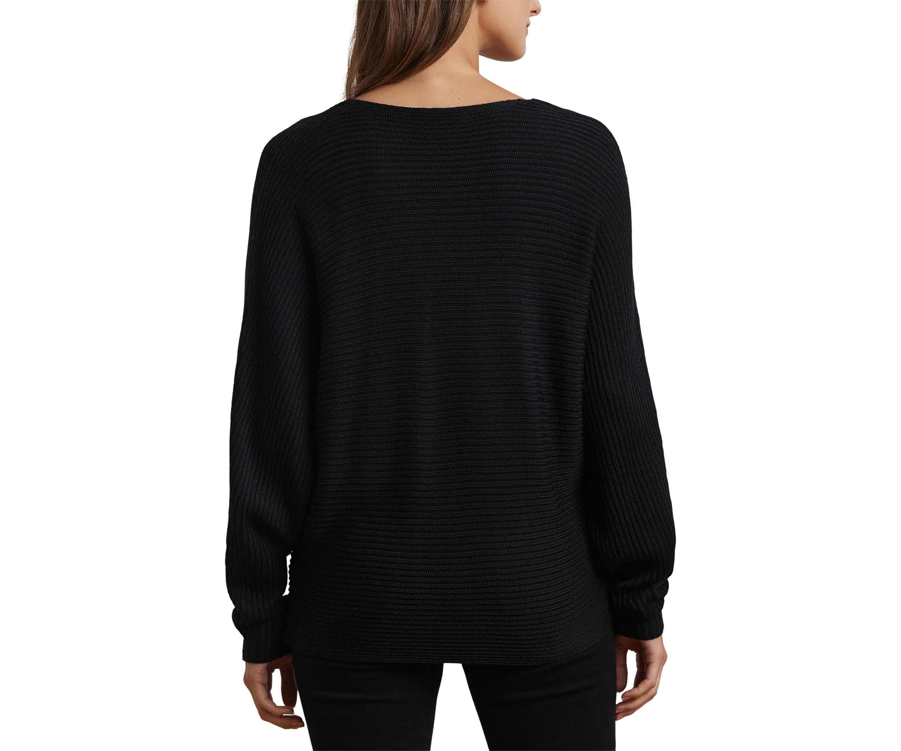 Petite Size Rib-Knit Dolman-Sleeve Sweater
