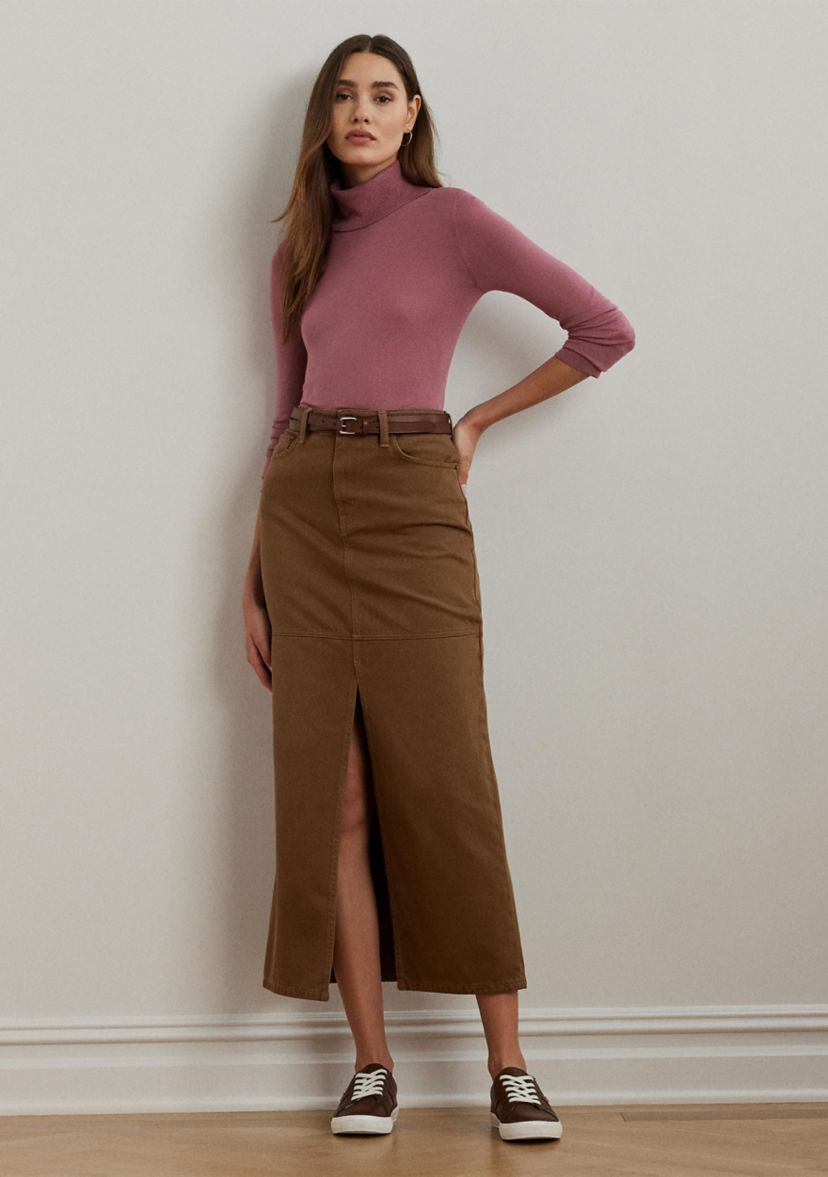 Petite Denim Maxi Skirt