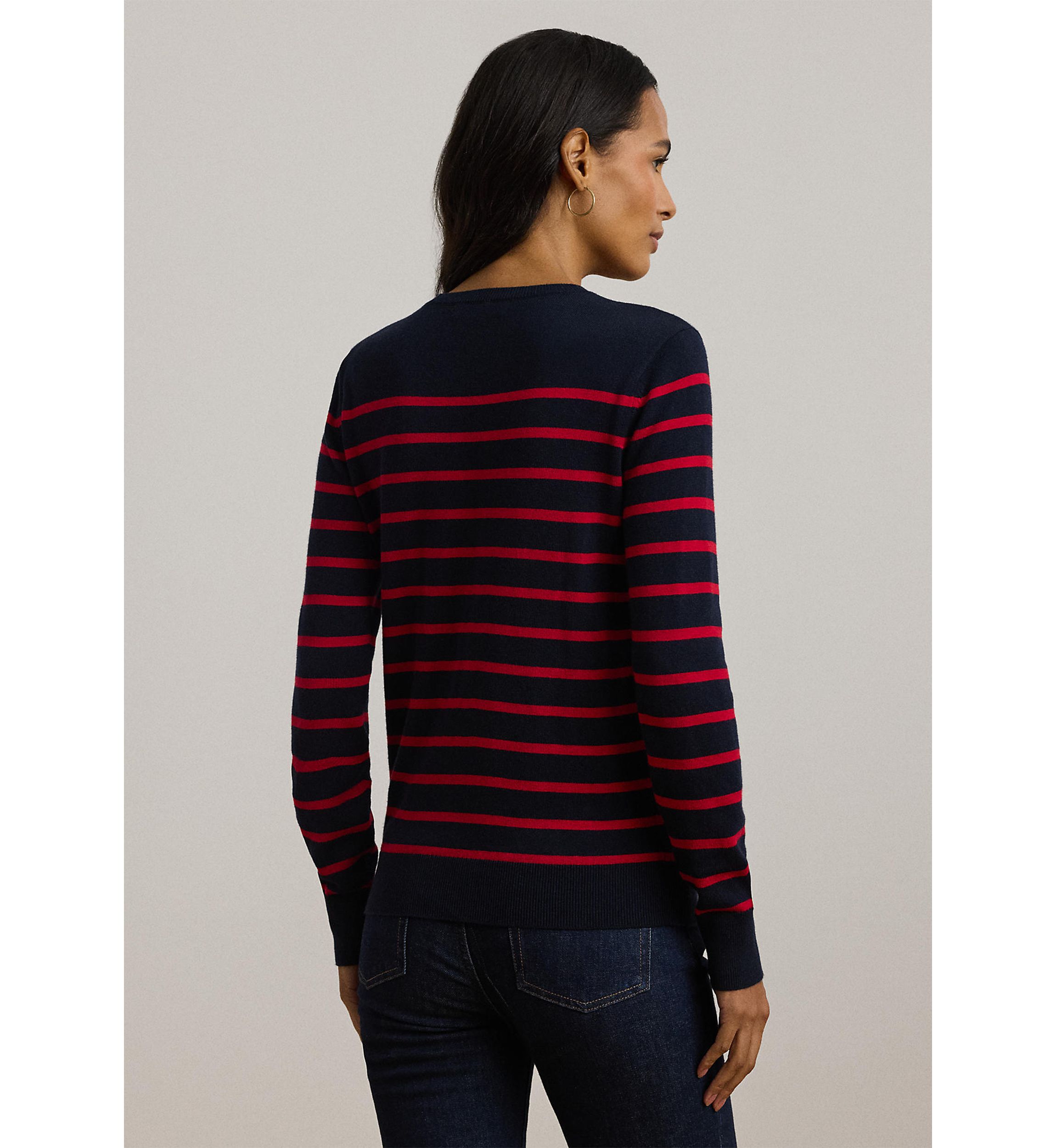 Petite Striped Cotton-Blend Sweater