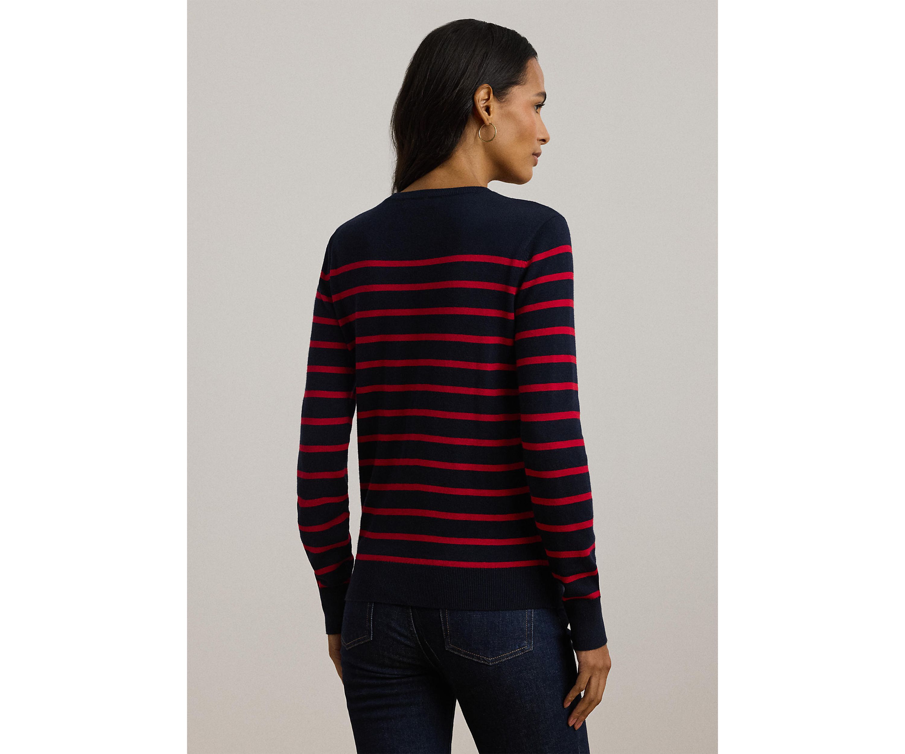 Petite Striped Cotton-Blend Sweater
