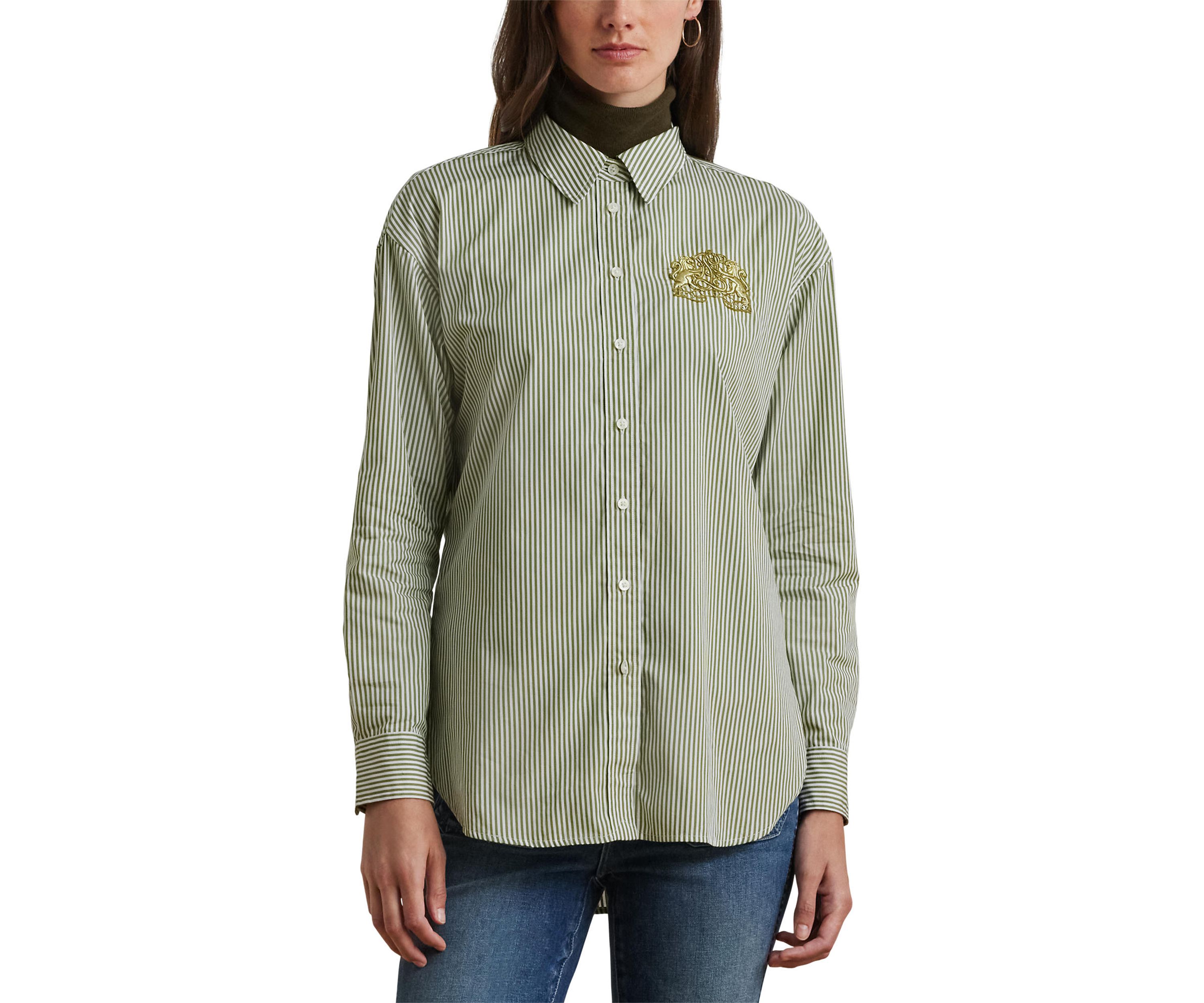 Petite Relaxed Fit Striped Broadcloth Shirt