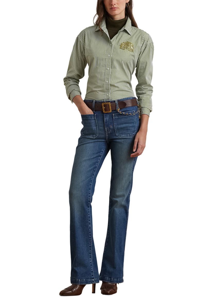 Petite Relaxed Fit Striped Broadcloth Shirt