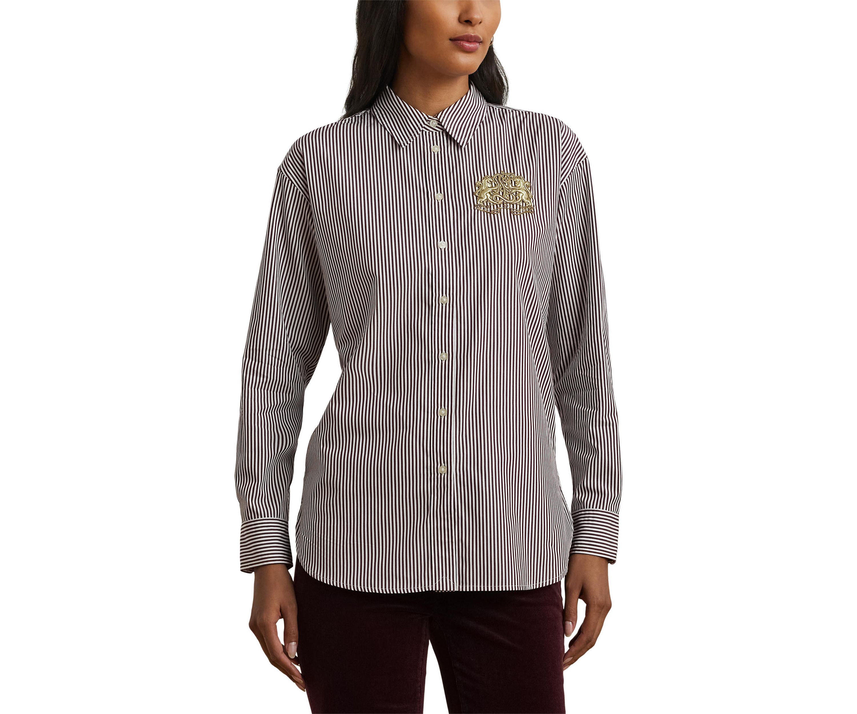 Petite Relaxed Fit Striped Broadcloth Shirt