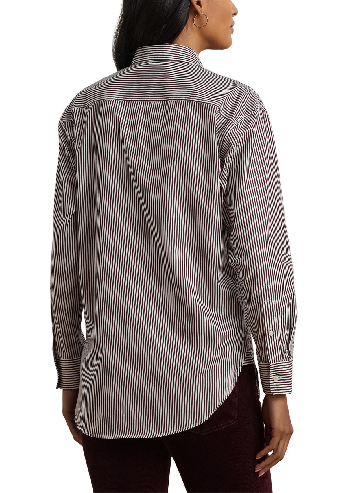 Petite Relaxed Fit Striped Broadcloth Shirt