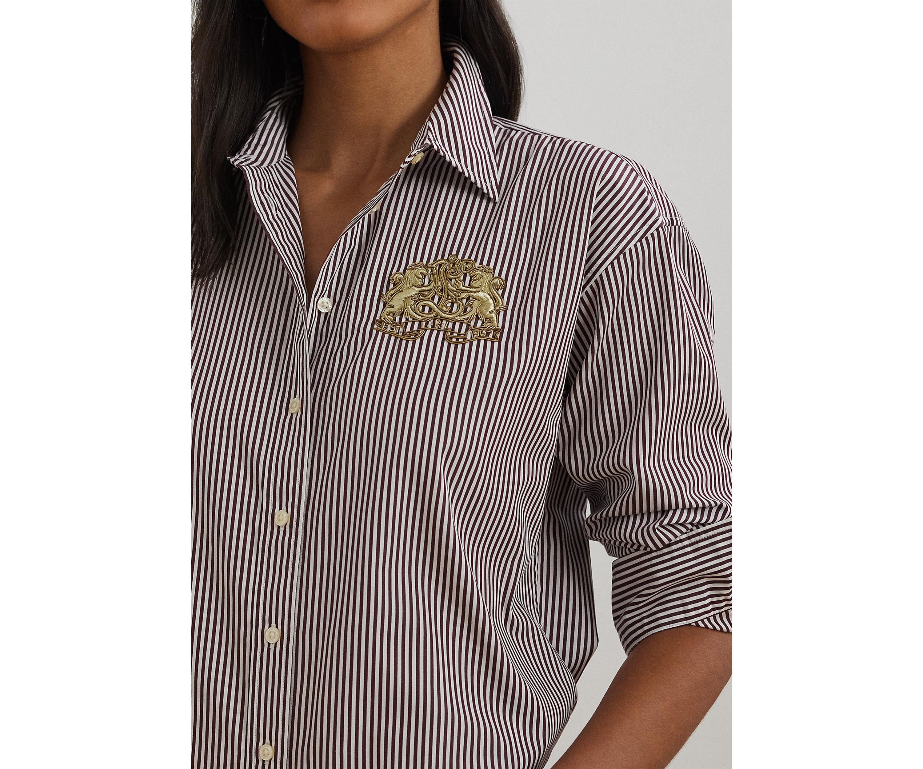 Petite Relaxed Fit Striped Broadcloth Shirt