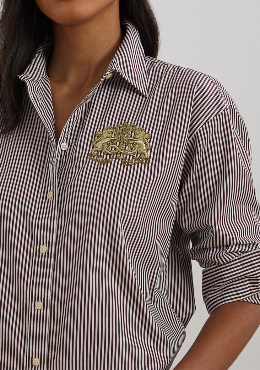 Petite Relaxed Fit Striped Broadcloth Shirt