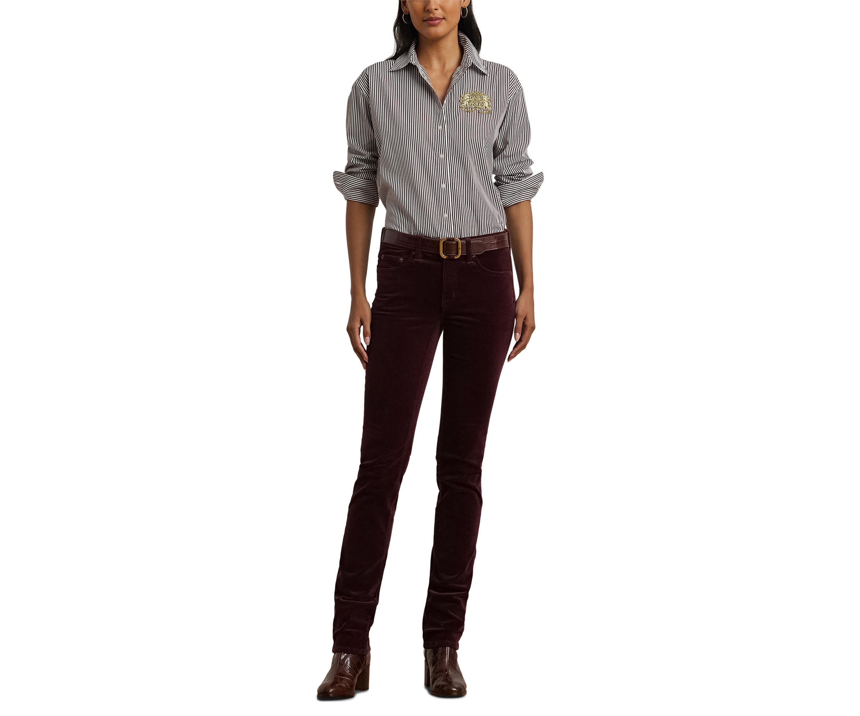 Petite Relaxed Fit Striped Broadcloth Shirt