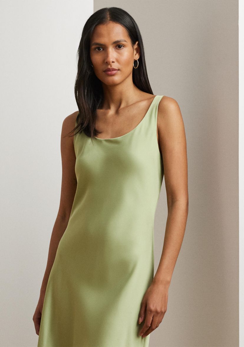 Petite Charmeuse Sleeveless Cocktail Dress