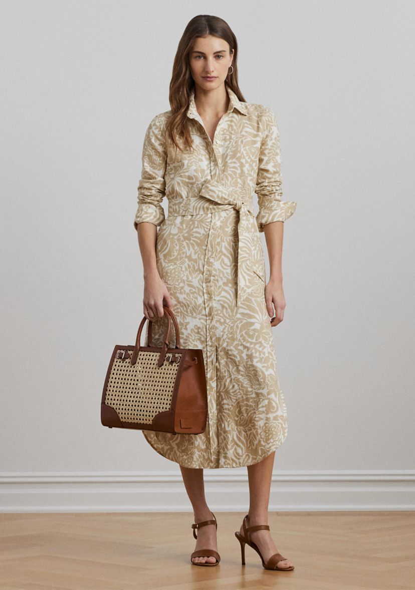 Petite Floral Linen Shirtdress