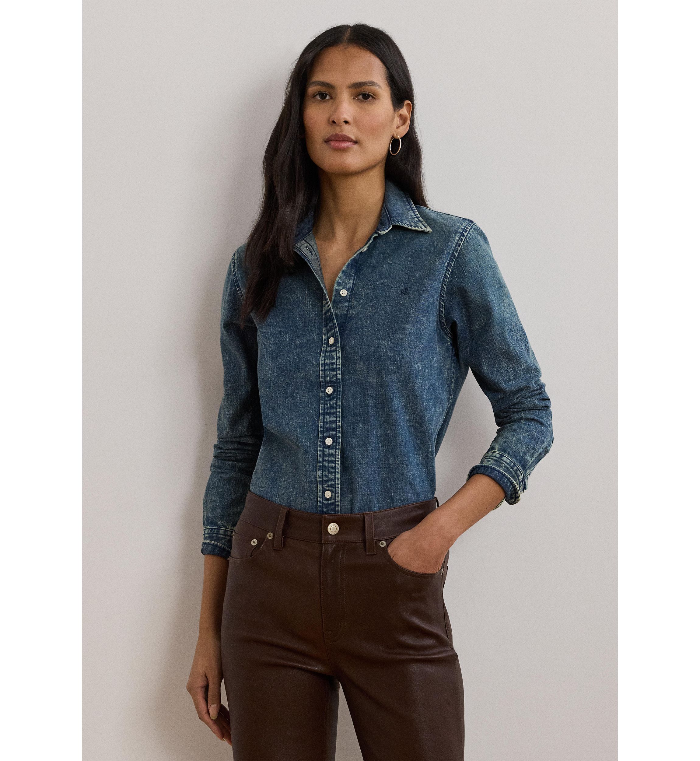 Petite Classic Fit Denim Shirt