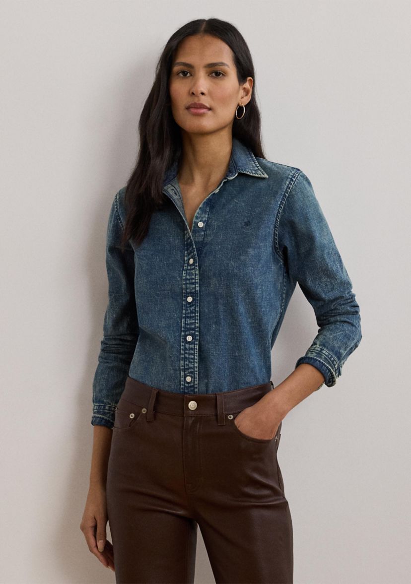 Petite Classic Fit Denim Shirt