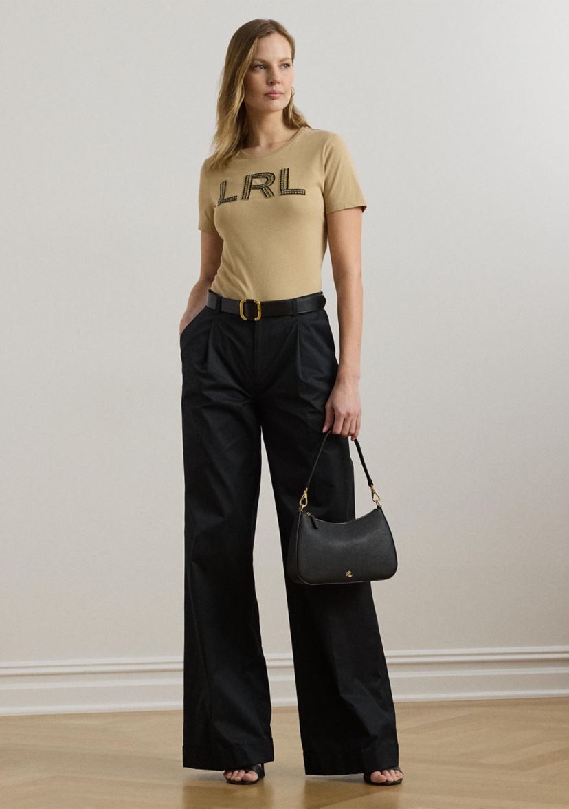 Petite Beaded-Logo Cotton Jersey T-Shirt 
