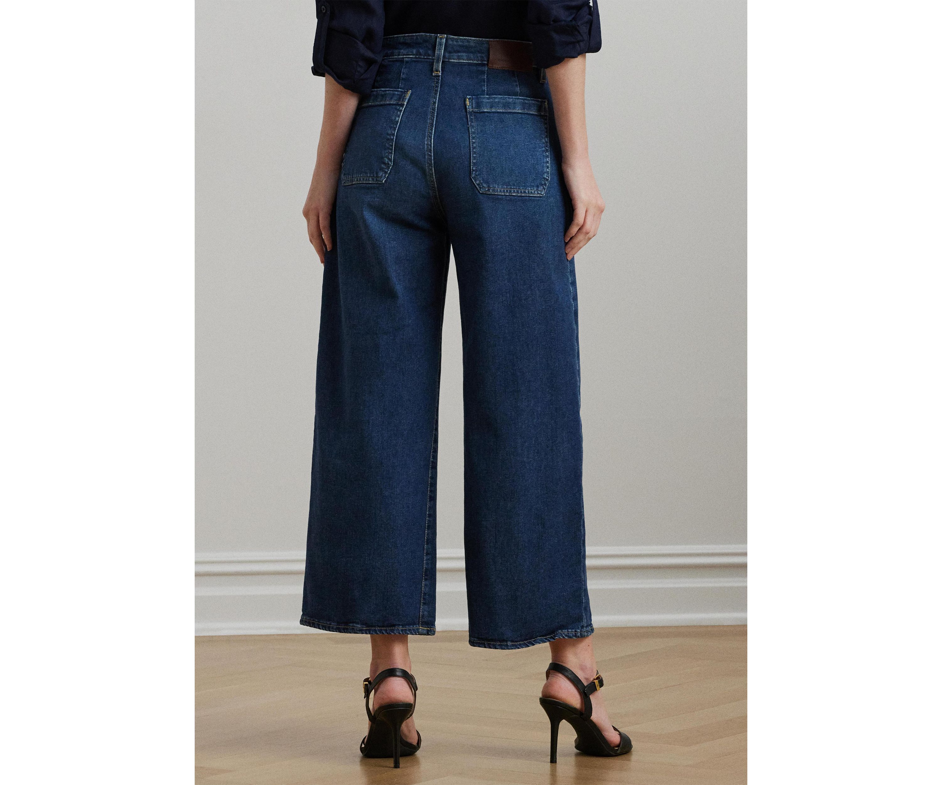 Petite High-Rise Wide-Leg Cropped Jeans