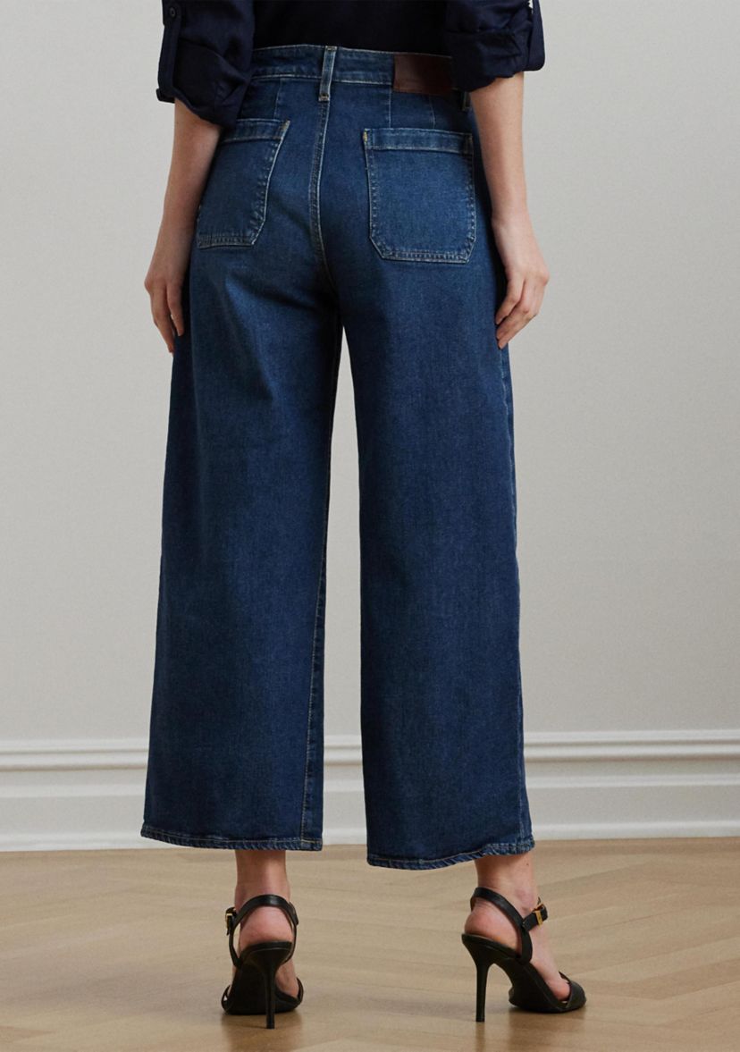 Petite High-Rise Wide-Leg Cropped Jeans