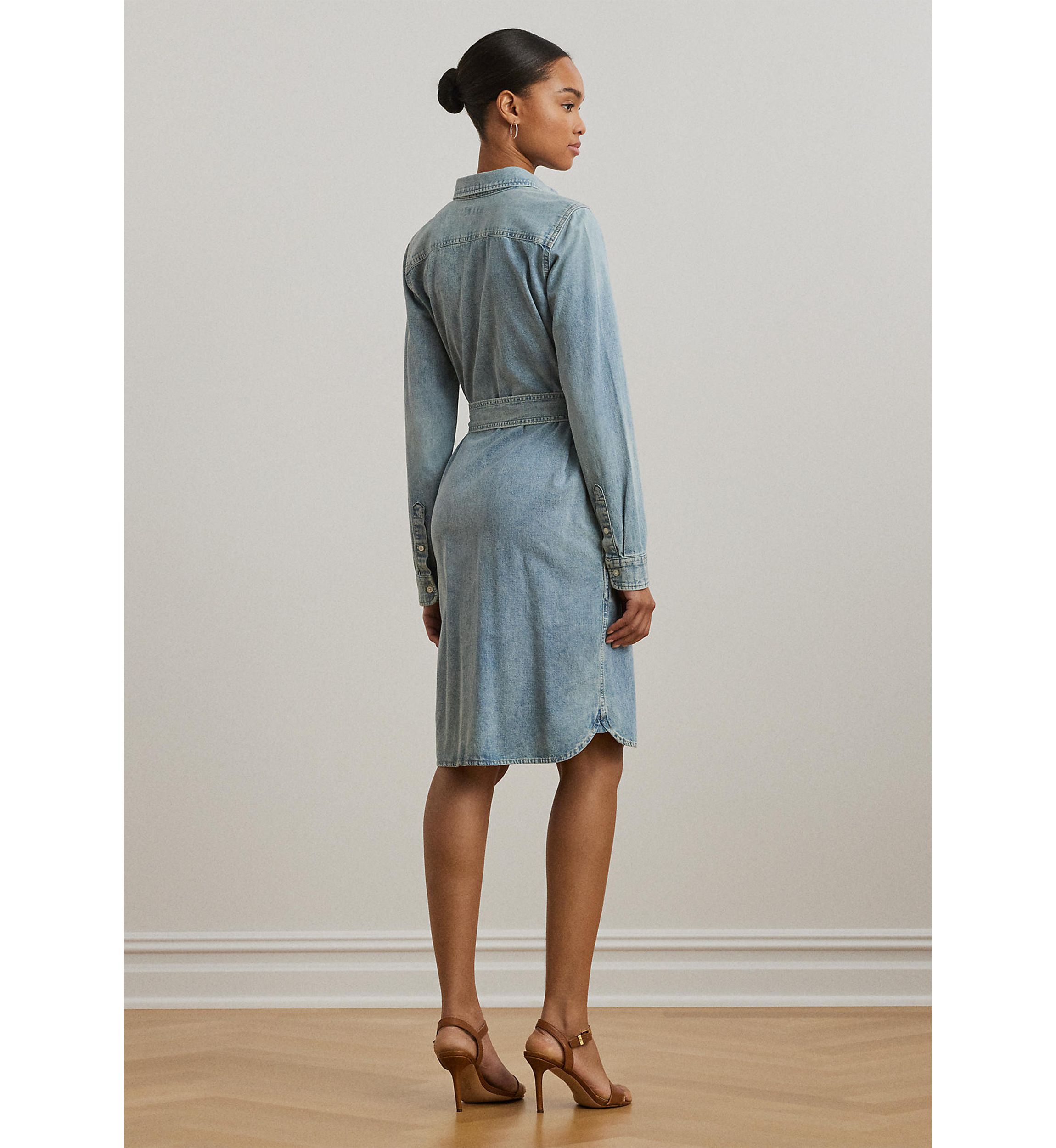 Petite Belted Denim Shirtdress