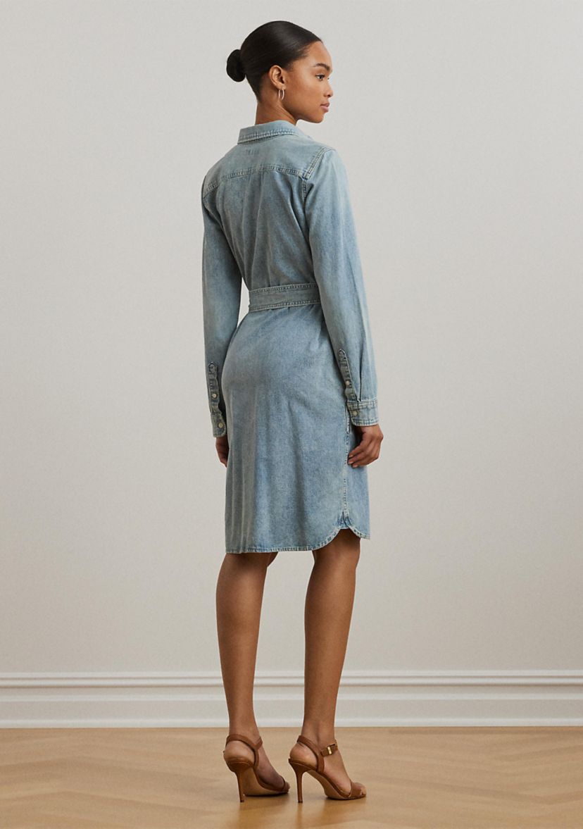 Petite Belted Denim Shirtdress