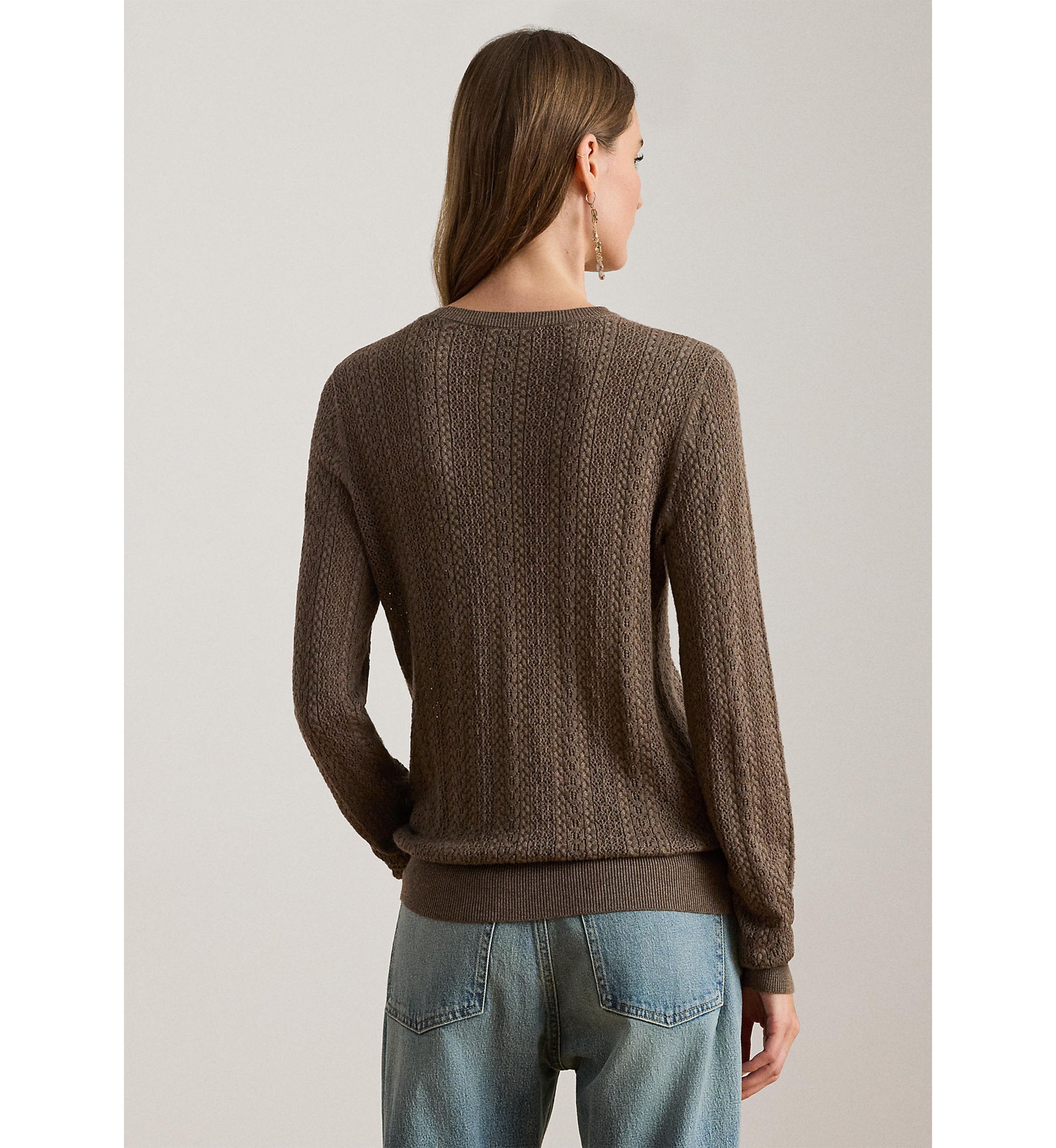 Petite Pointelle-Knit Cotton-Blend Sweater