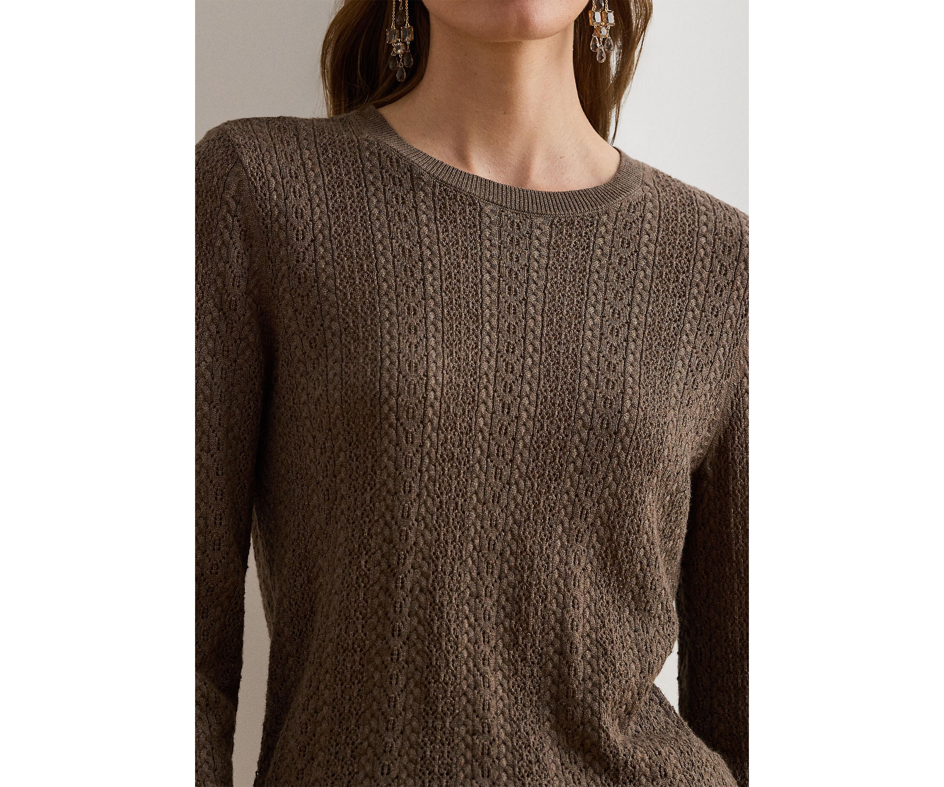 Petite Pointelle-Knit Cotton-Blend Sweater