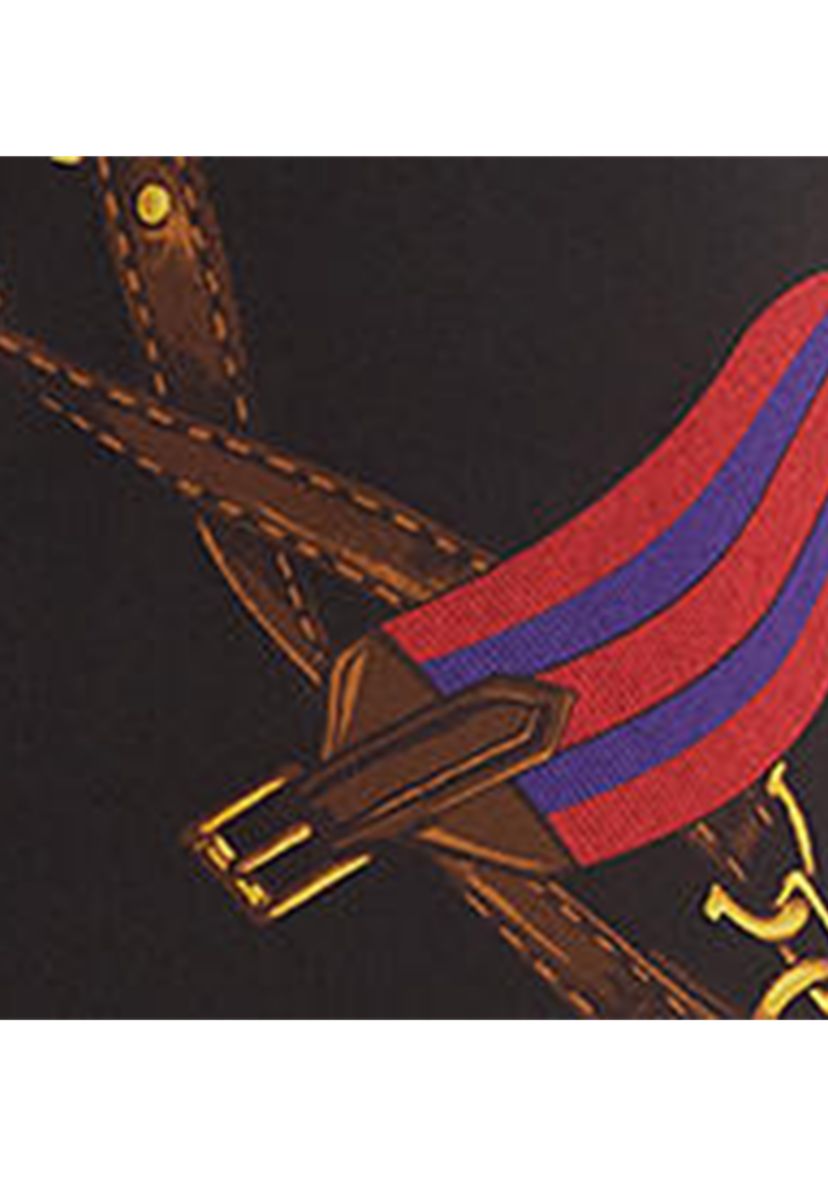 Petite Classic Fit Belting-Print Satin Shirt