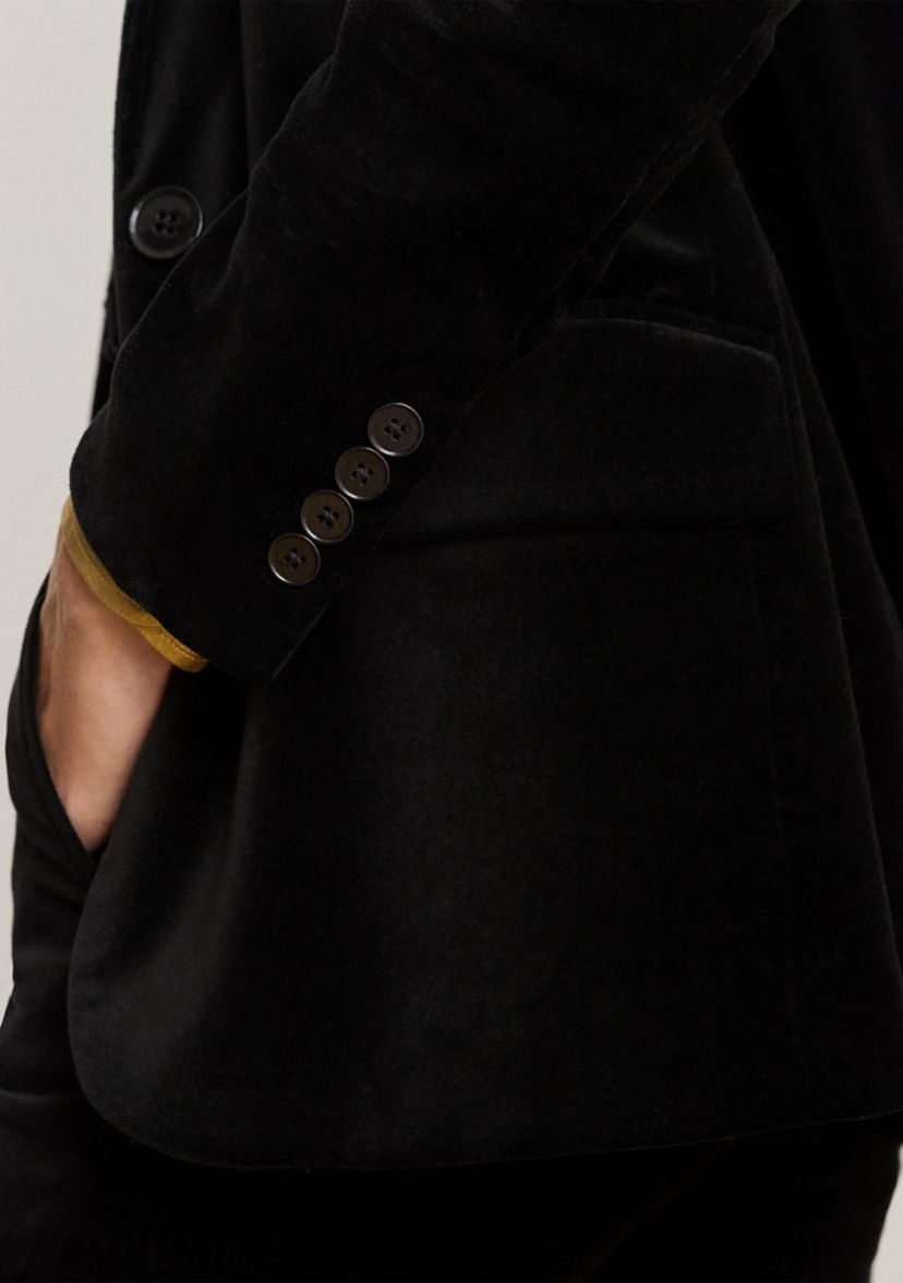 Petite Stretch Velvet Blazer