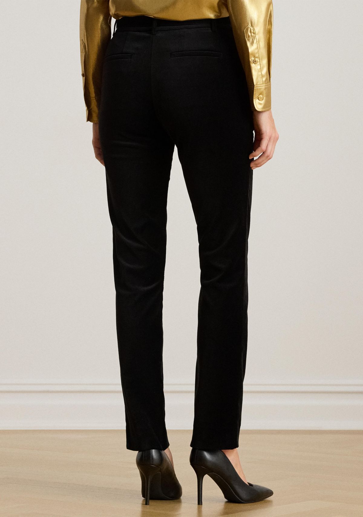 Petite Stretch Velvet Cropped Pants