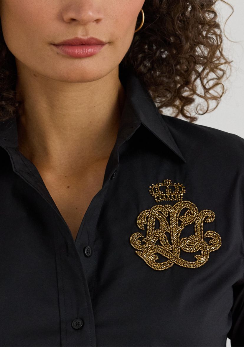 Petite Classic Fit Logo Cotton-Blend Shirt