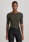 Petite Metallic Striped Boatneck Top