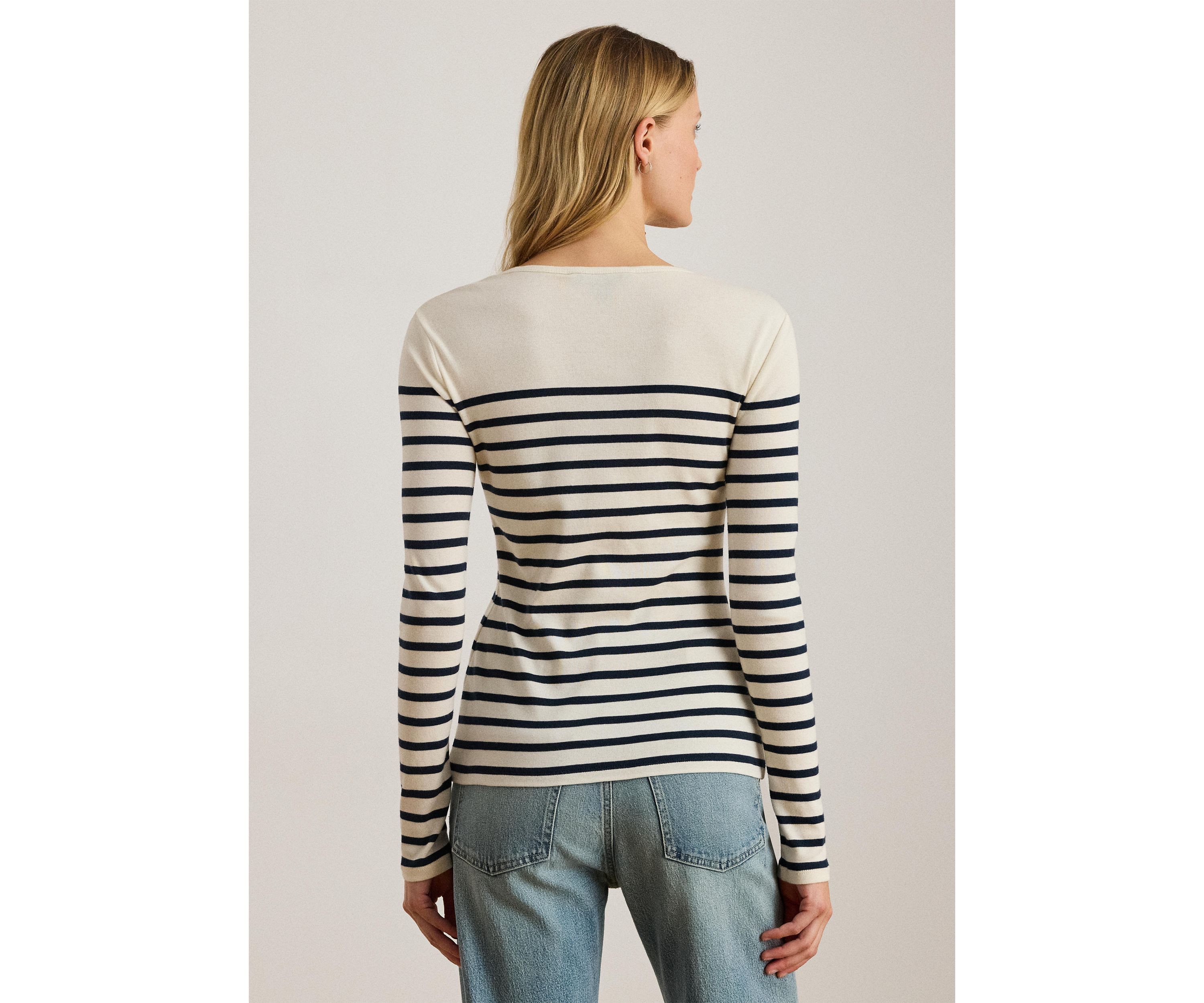 Petite Striped Cotton Long-Sleeve Tee