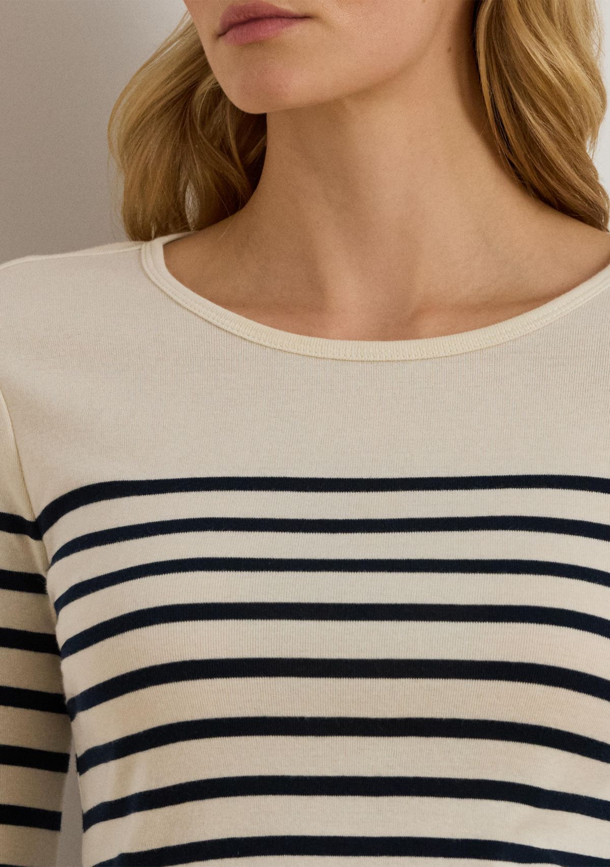 Petite Striped Cotton Long-Sleeve Tee