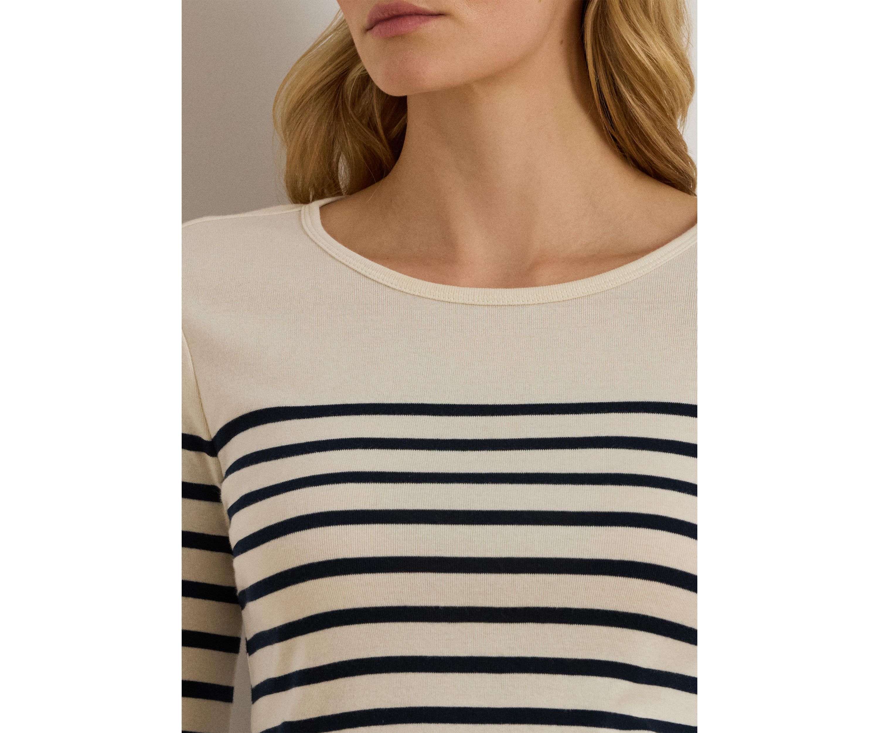 Petite Striped Cotton Long-Sleeve Tee