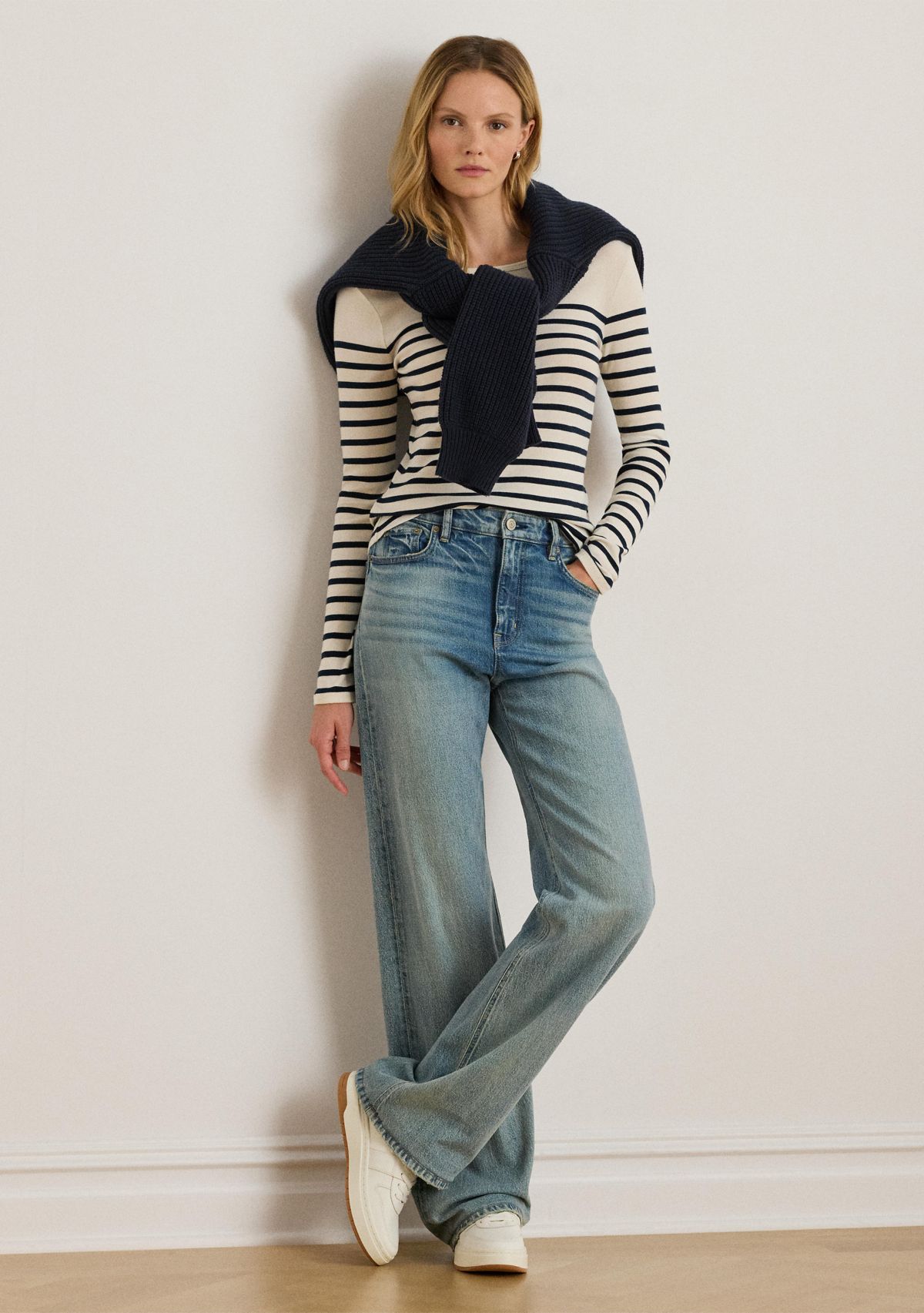 Petite Striped Cotton Long-Sleeve Tee