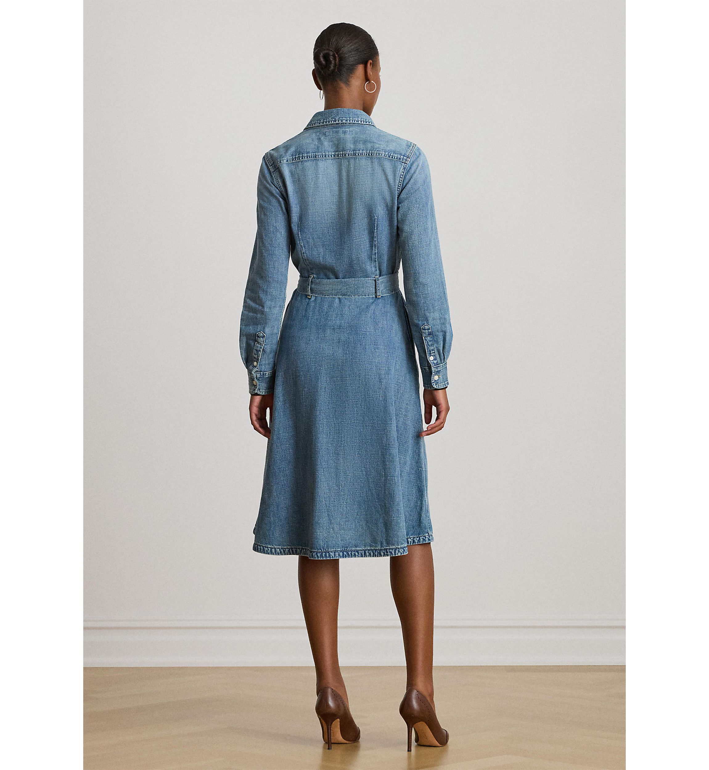 Petite Belted Denim Shirtdress
