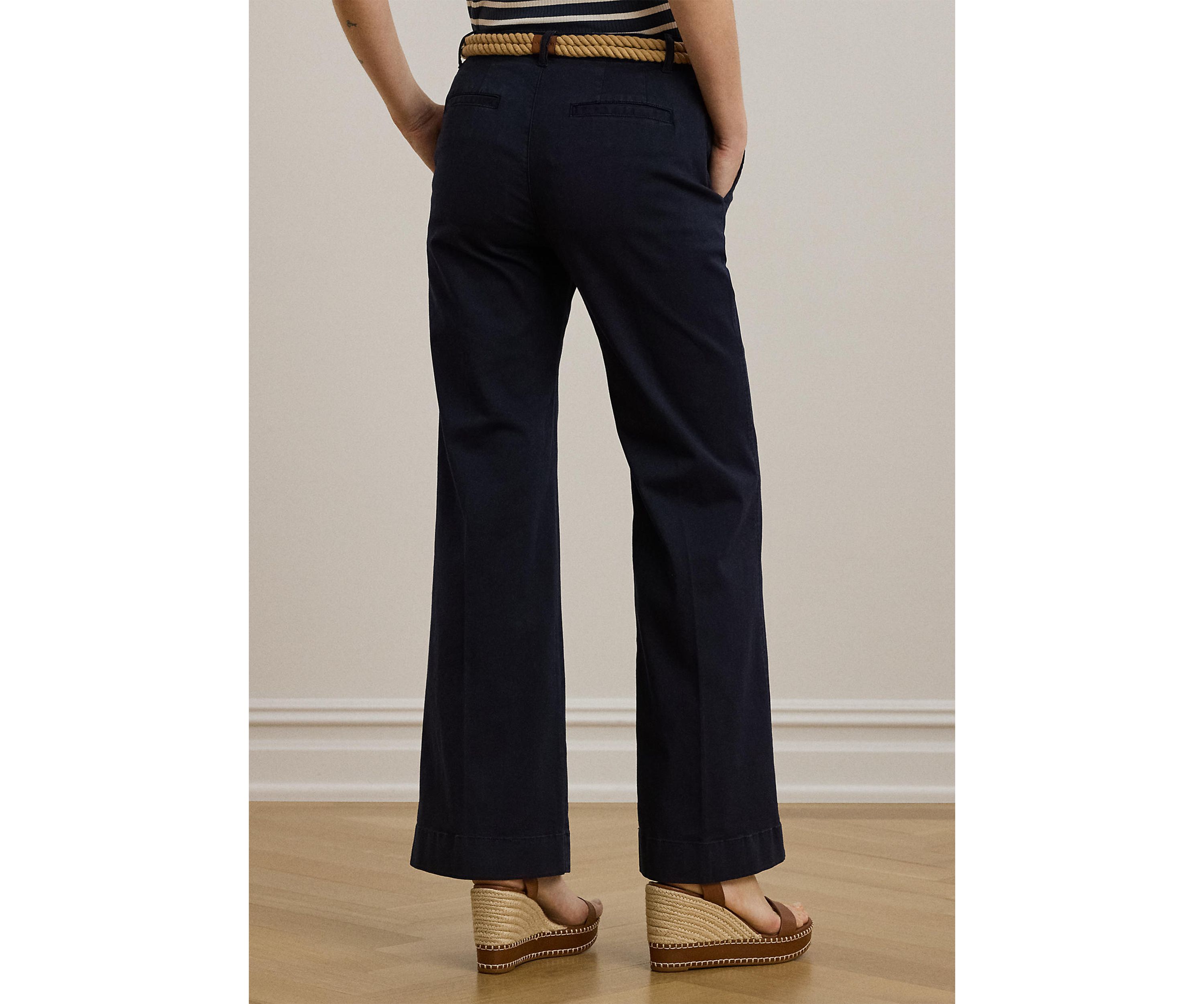 Petite Stretch Cotton Chino Flare Pants