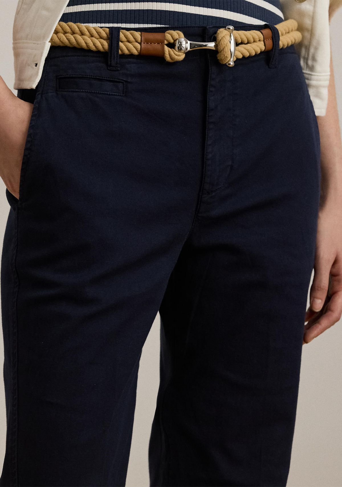 Petite Stretch Cotton Chino Flare Pants