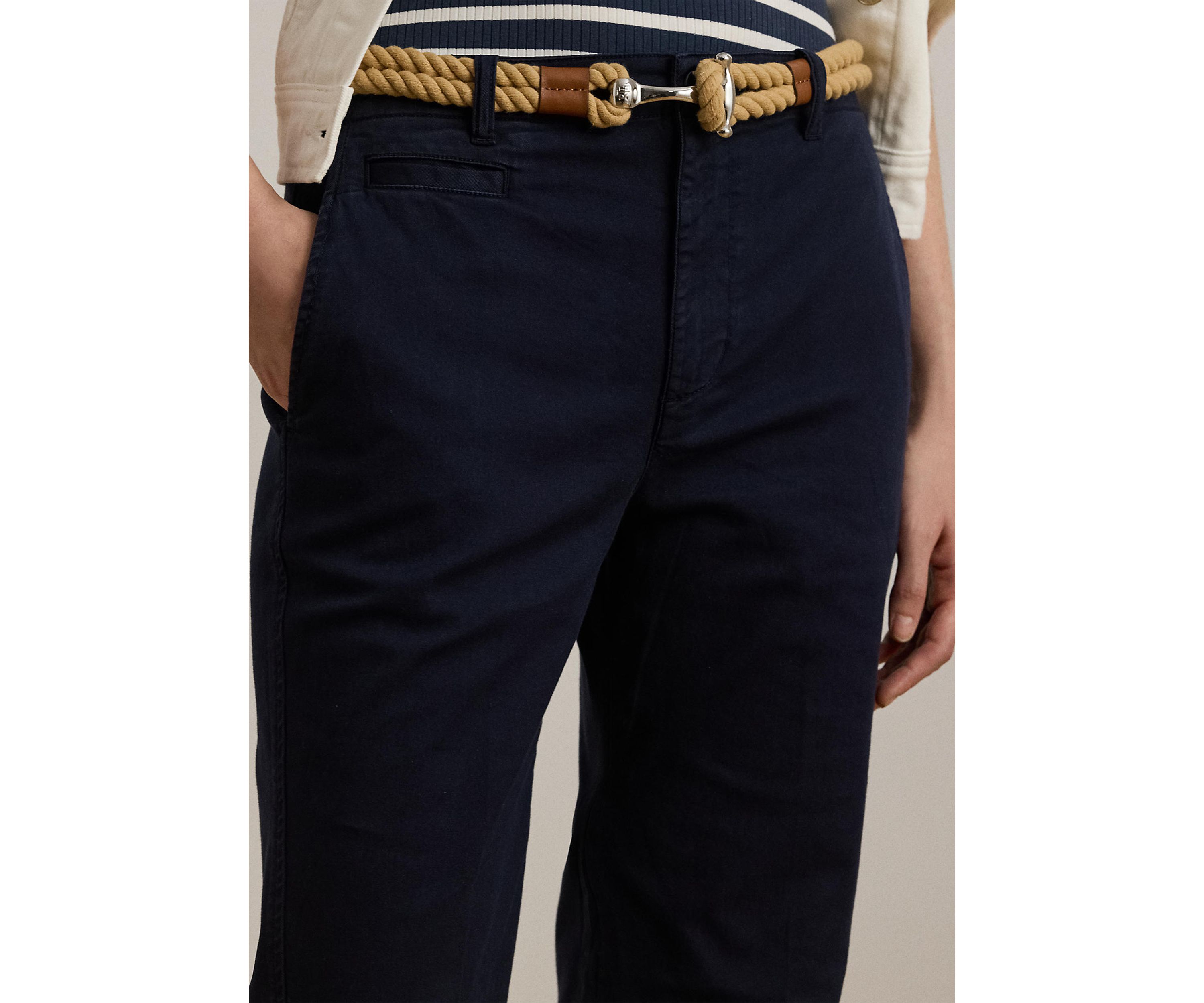 Petite Stretch Cotton Chino Flare Pants
