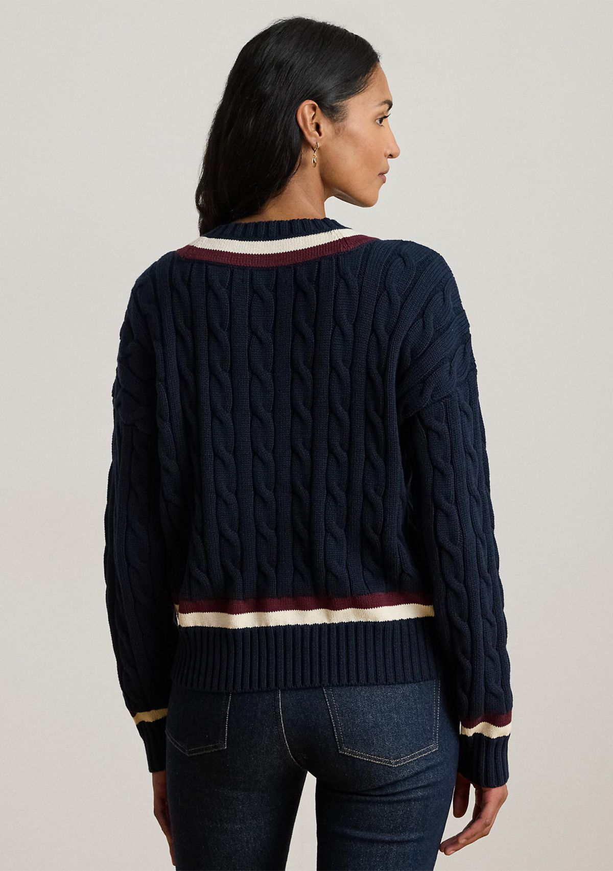 Petite Cable-Knit Cotton Cricket Sweater